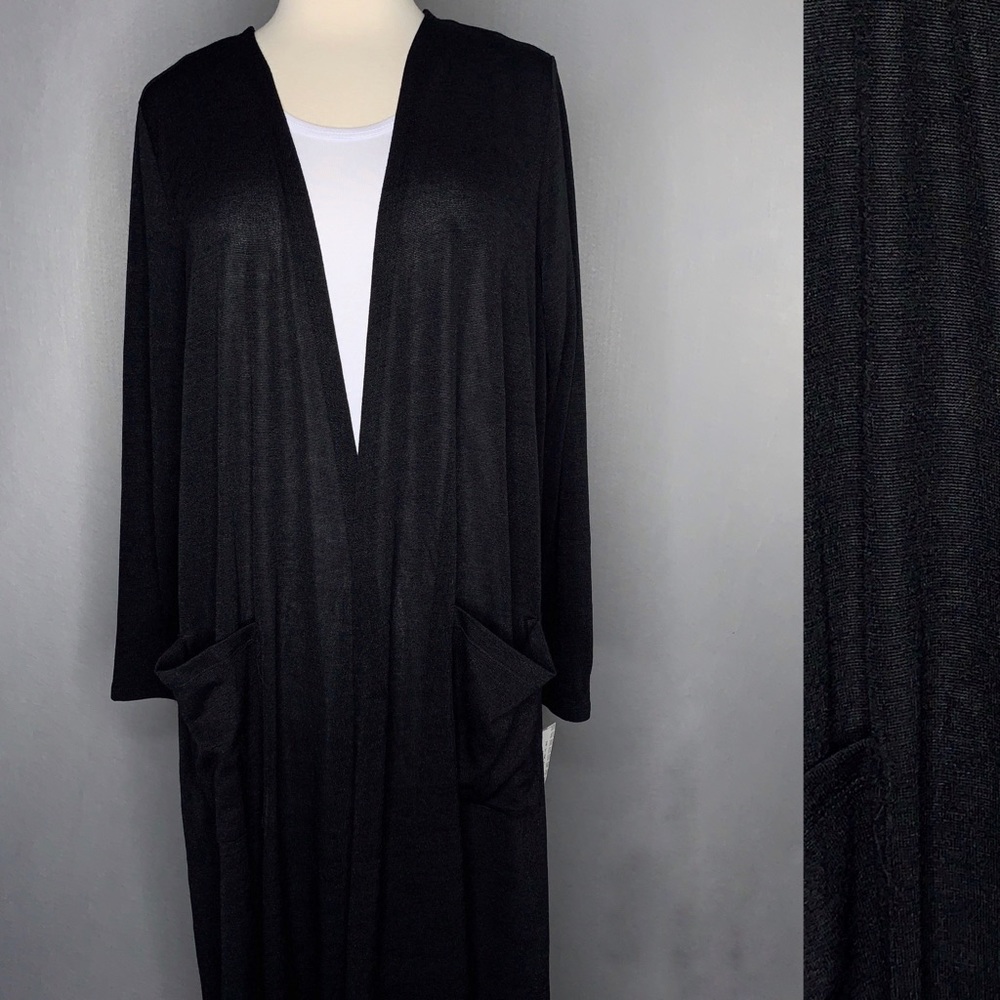 NWT Solid Black LuLaRoe Sarah Long Cardigan - Picture 1 of 3